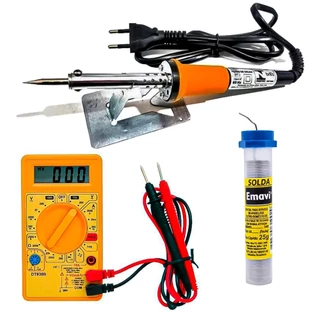 Kit Ferro De Solda 40w 110v - 220v Com Estanho Suporte E Multímetro Aparelhos Eletrônicos Em Geral em Oferta na Shopee