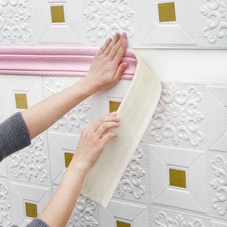Adesivos Autocolantes De Parede Em Espuma 3D À Prova De Óleo Autocolante Canto De Baseboard D'água Linha De Cintura Papel De Borda Decorações De Casa