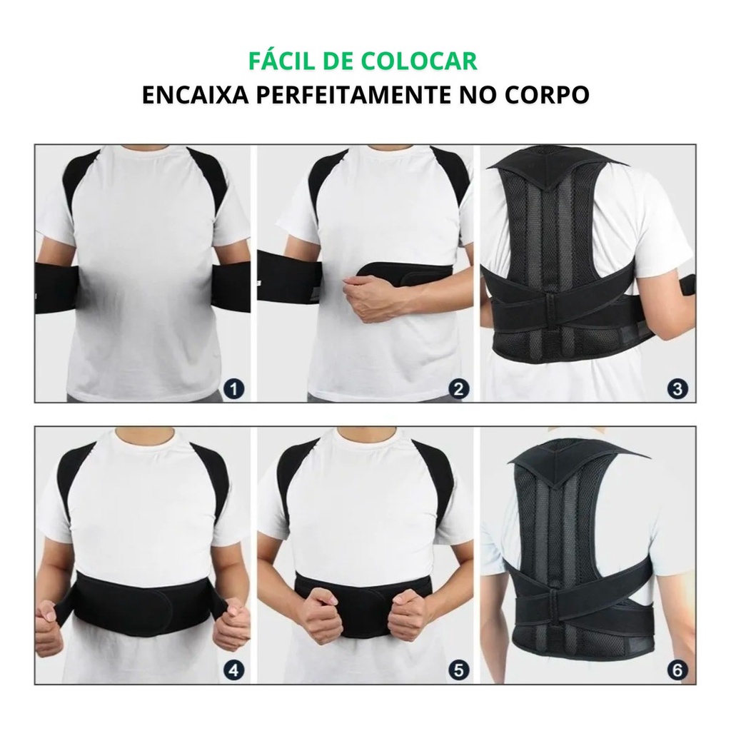 Imagem do produto Colete Corretor De Postura Ortopédico Coluna Lombar Unissex Dor nas Costas Feminino Masculino 3