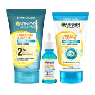 Kit Anti Acne Sérum + Sabonete Facial 3 em 1 + Gel de Limpeza