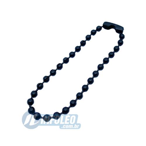 Correntinha de Bolinhas 10cm Preto (Corrente) - 10 unidades