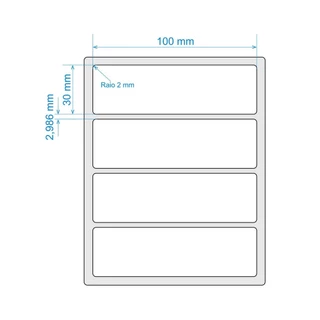 10 Rolos Etiqueta 10x3 100x30 Couche Adesiva