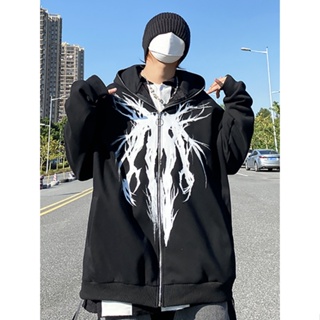 Y2k zip up hoodie gráficos impressão goth punk moletom hoodies