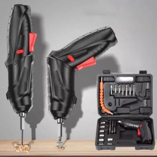 Parafusadeira Furadeira Elétrica Bateria Bivolt 45pc Maleta e Extensor
