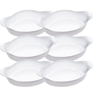 Conjunto de Assadeiras Marinex Opaline Oval Média 600 ml - 6 Peças