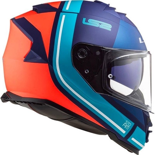 Capacete Ls Storm Ff Slant Azul Laranja Fosco Shopee Brasil