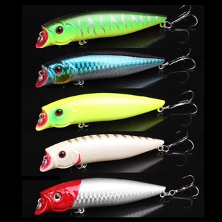 Kit De Iscas De Pesca Popper 5pcs 11,5g/9,5cm Conjunto Artificiais Duras De Superfície