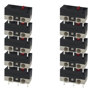 Chave Fim De Curso KW10-A Micro Switch 3T 2A 125VAC sem Haste Para Mouse, Robótica - Kit 10 Peças