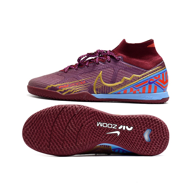 Botas De Futebol De Futsal De Couro Masculino E Feminino Assassino15 Superfly IX Elite IC Cano Alto Indoor Children's Court Original