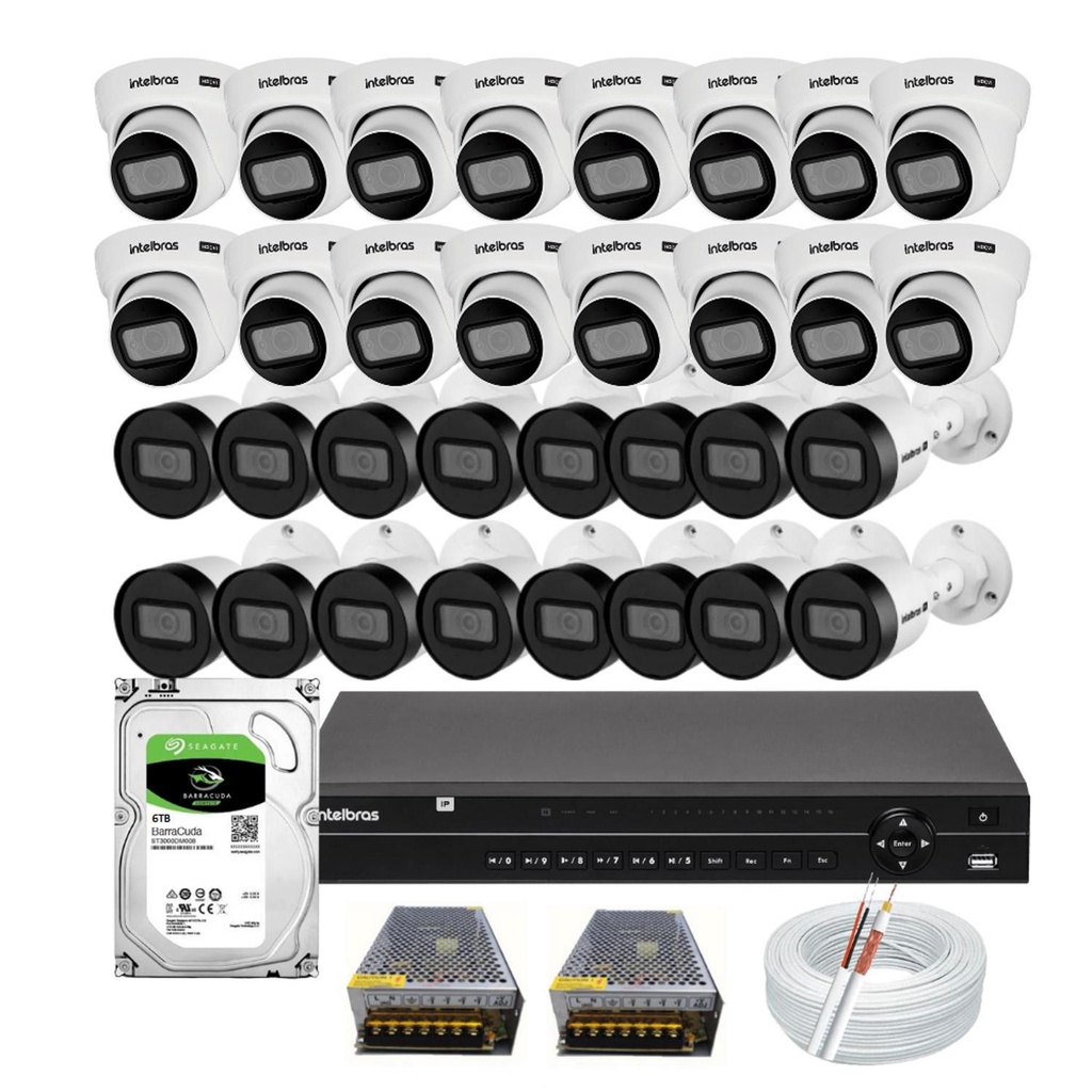 Kit Intelbras 32 câmeras de Segurança Vhd 1230 30m Dvr de 32