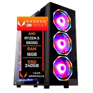 PC Gamer Fácil Amd ryzen 5 5600G Radeon Vega 7 Graphics 16GB DDR4 3000Mhz SSD 240GB - Fonte 500w