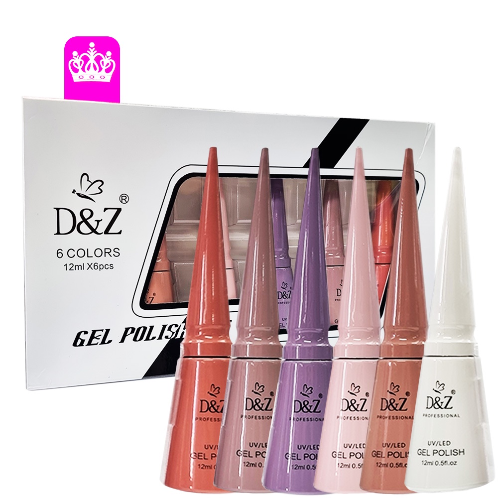 Kit com 6 Esmaltes Polish Gel 12ml - D&Z