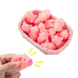 2/5/10pcs Brinquedos Fofinhos De Animais De Estimação Porco Rosa Squeeze Squeaky Chew Jogos Interativos Treinamento Funny Toy Soft Rubber Mini Dog Supplies