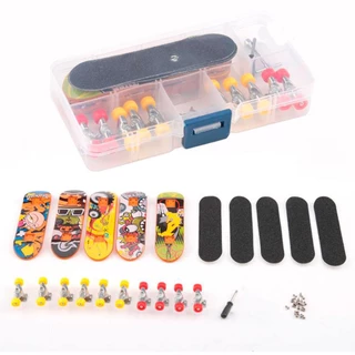 Kit Skate de Dedo 5 peças skate, 5 lixas adesvias para montagem com chave e parafusos Jorge