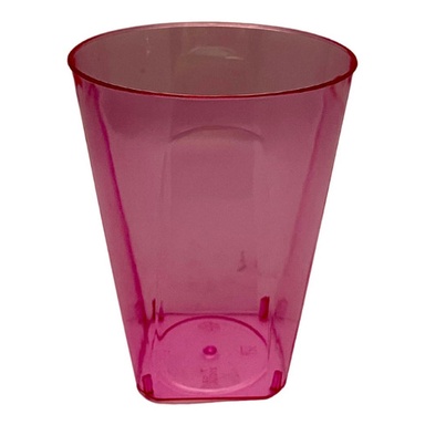 12 Copos De Acrilico Rosa 210ml