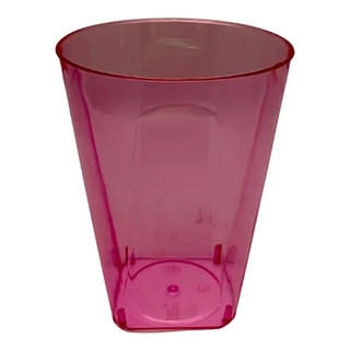 12 Copos De Acrilico Rosa 210ml