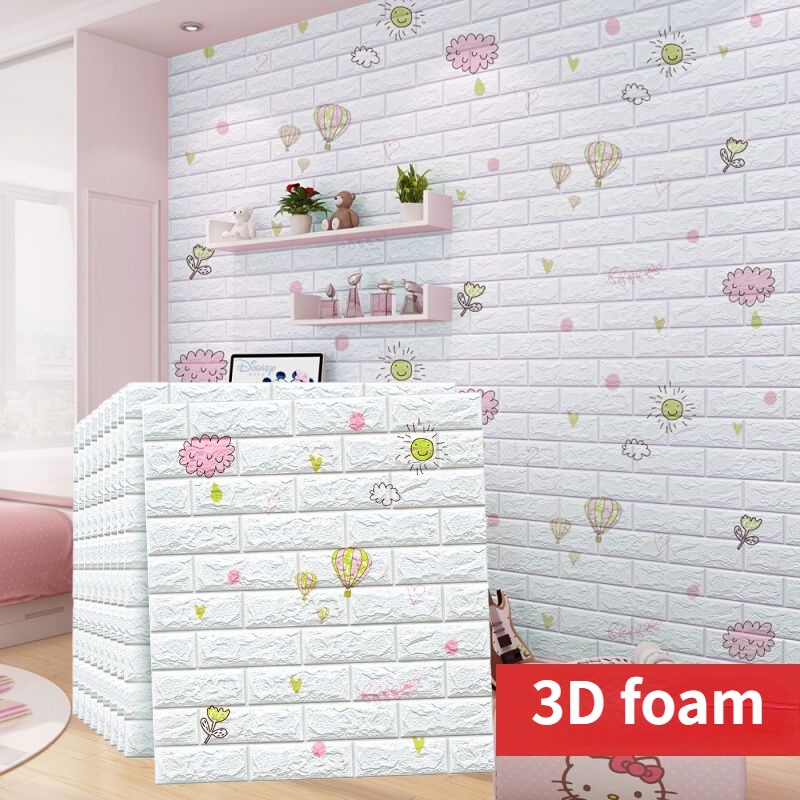 placas 3d adesiva adesivo de parede para quarto para sala decoração de quarto De Espuma De Desenho Animado Adesivo 3D Decoração Adesivos Teto De Sala De Estar Casa