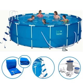 Piscina de Armação 16000 Litros com Kit Cobertura. Lona. Escada e Filtro BEL 220V