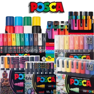 UNI Posca Caneta Graffiti PC-1M PC-3M PC-5M Ponta Média 0.7mm-2.5mm Papelaria de Arte para Escola/Escritór caneta posca