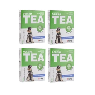 Kit 4 Coleira Tea Konig Pequena 33cm AntiPulgas e Carrapatos