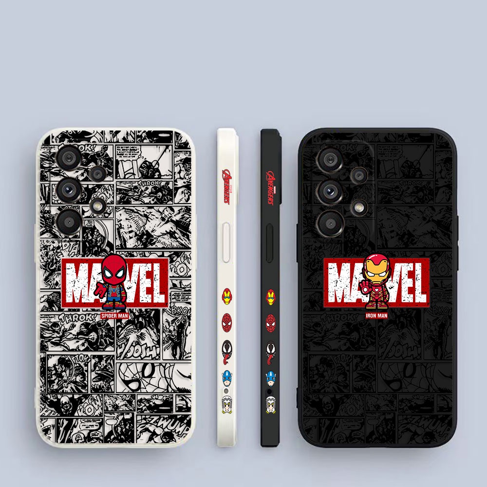 Quadrinhos Marvel Homem De Ferro Aranha Lado Impresso Capa De Celular Para Samsung Galaxy A90 A80 A73 A72 A71 A70 A60 A54 A53 A52 A51 A50 A30 S A42 A40 A34 A33 A32 A32 A31 A30 A24 A23 5G