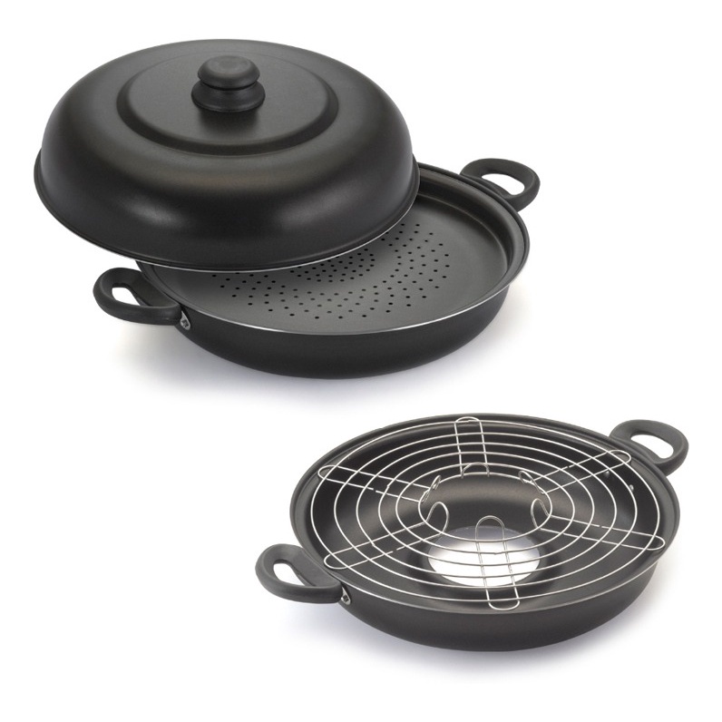 Panela Churrasqueira De Fogão Antiaderente & Pizza Grill | Shopee Brasil