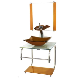 GABINETE 40CM DE VIDRO INOX CUBA QUADRADA MARMORE BRANCO DOURADO