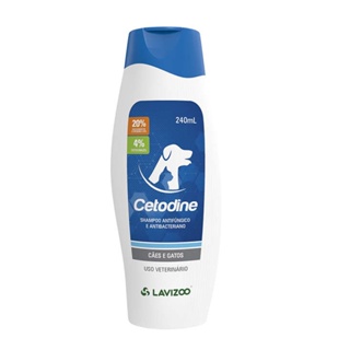 Shampoo Antibactericida Cetodine Cães e Gatos Lavizoo 240ml