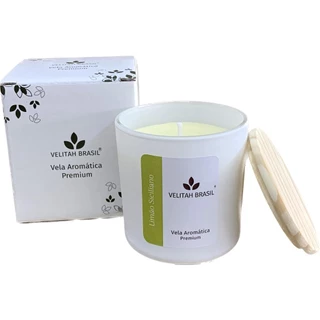 Vela Aromática Premium Limão Siciliano 190g 40h Velitah Brasil