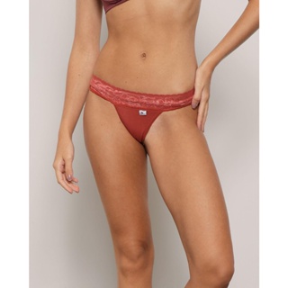 Calcinha Feminina String Com Renda Terracota