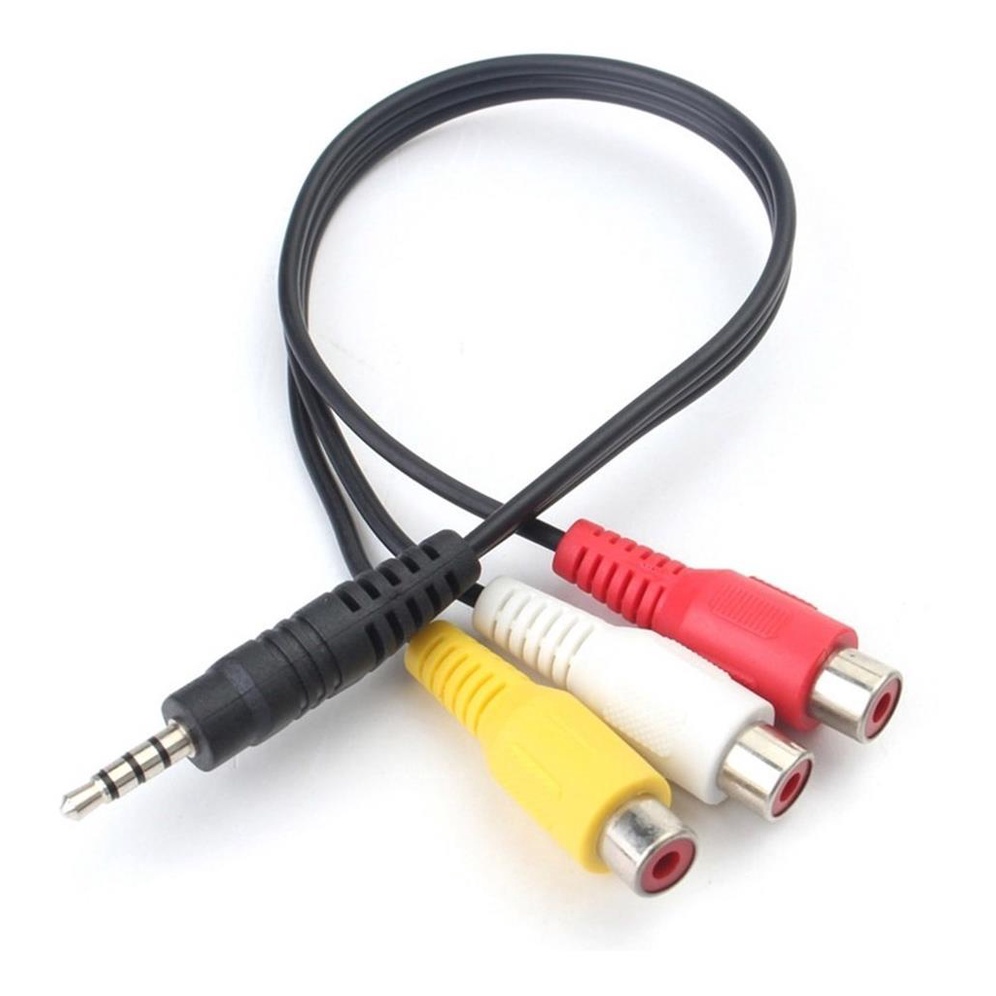 Cabo Adaptador P3 Para Rca (av) Femea P2 Para Audio Video Tv