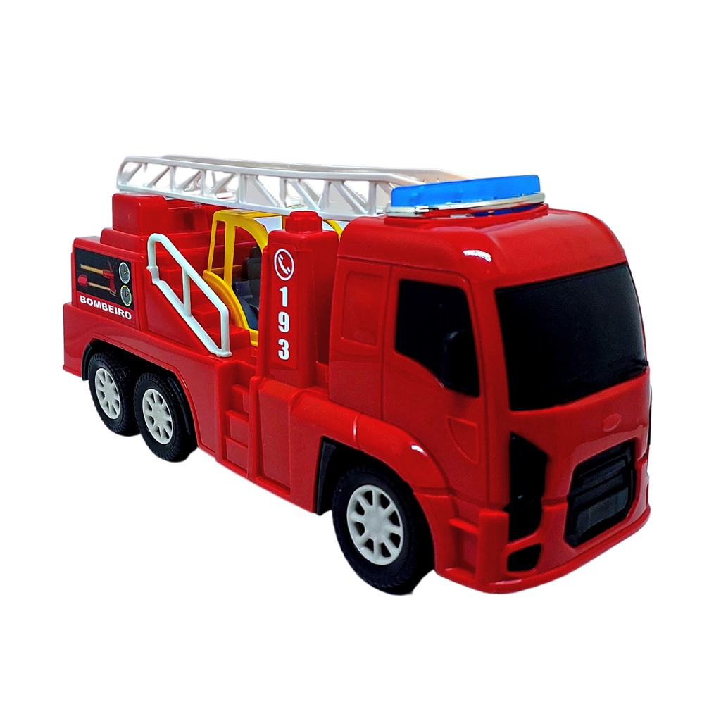 Caminhão Com Escada De Bombeiro Brinquedo Infantil Altimar