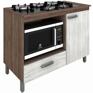 Balcão Móveis Sul Roma 4855 1 Porta 1 Gaveta com Espaço para Forno e Cooktop