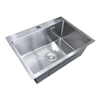 Cuba Pia Inox Quadrada Prata Cozinha Gourmet 60cm Com Acessórios