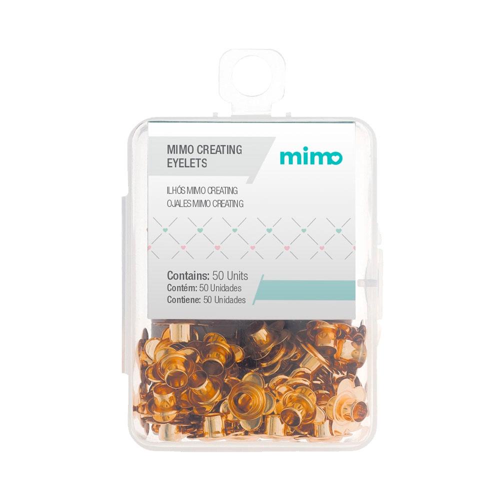 Ilhós Mimo Creating - Flor - Dourado - 4,5 mm - 50 Unids