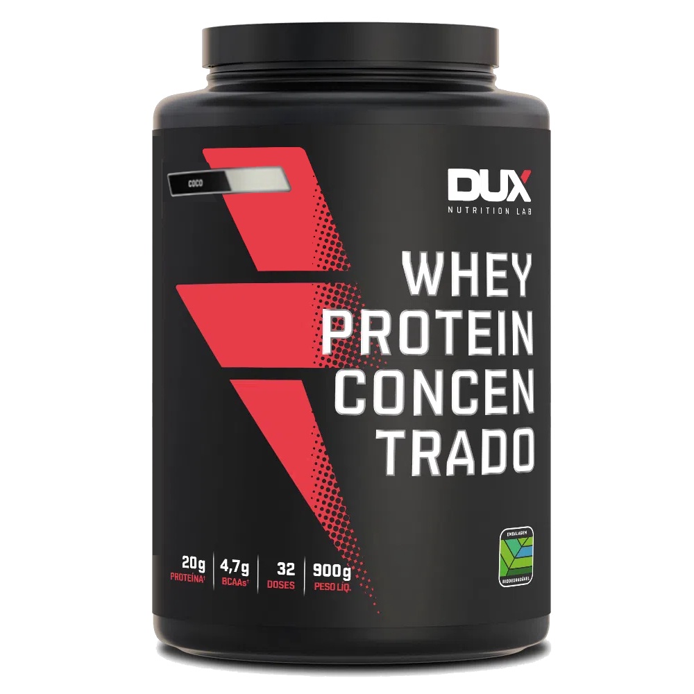 SUPLEMENTO EM PÓ WHEY PROTEIN CONCENTRADO SABOR COCO 900G – DUX NUTRITION