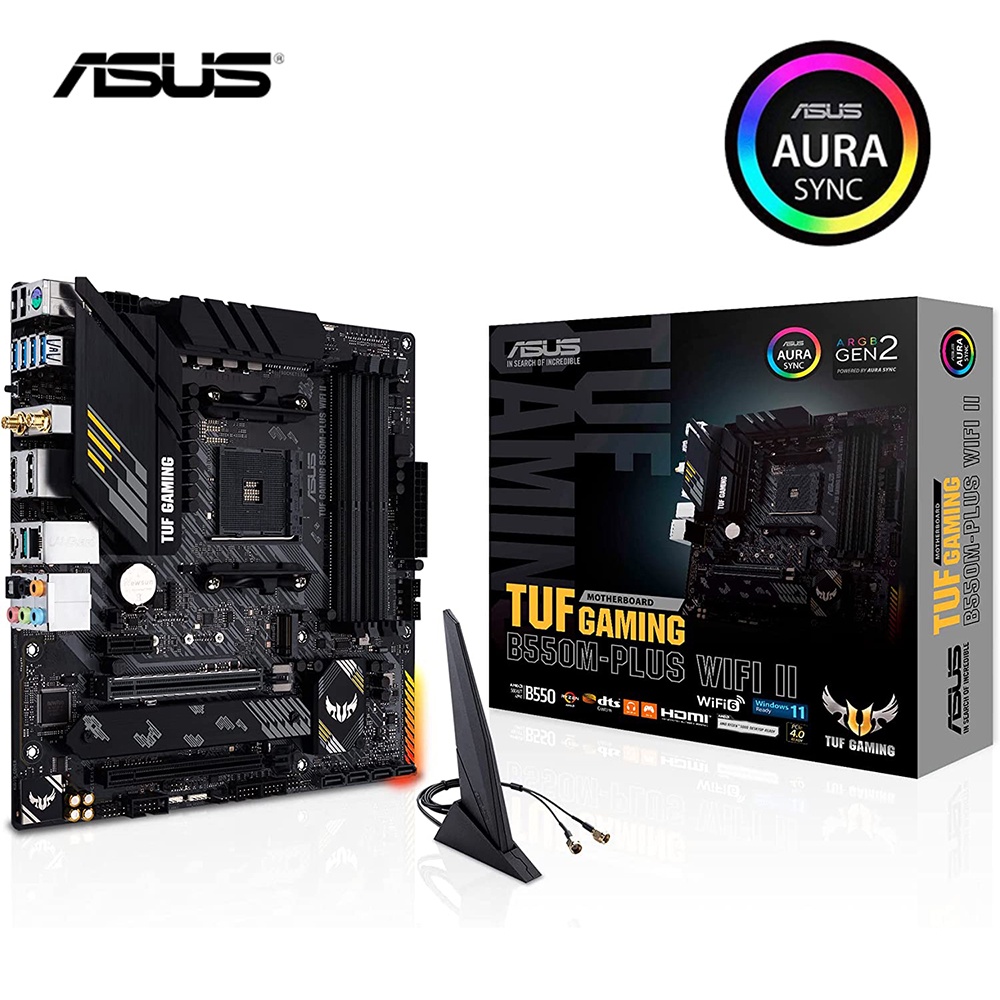 Novo jogo ASUS TUF B550M PLUS (WI-FI) II Micro-ATX B550M placa-mãe DDR4 4600 MHz 128G conjunto de mineração AM4 suporte AMD Ryzen CPU