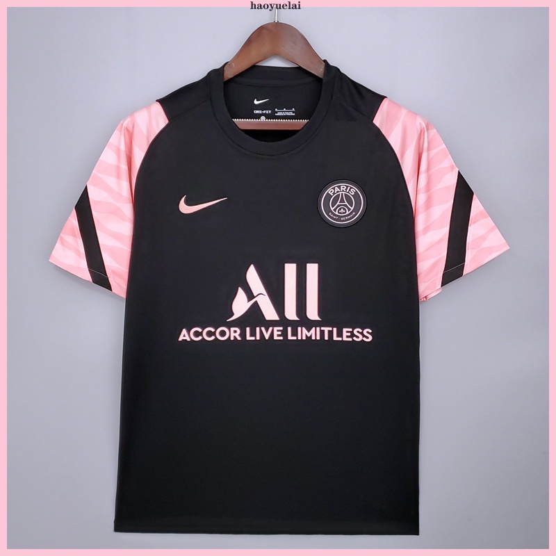 PSG 21-22 Pré-Jogo/Camisa De Treinamento De Futebol Rosa Preta