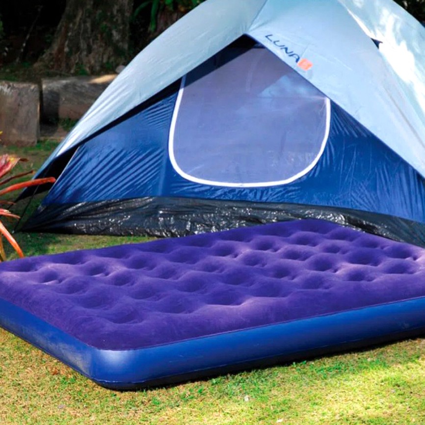 Kit Camping Acampamento Barraca Grande + Colchao Inflavel De Casal ...