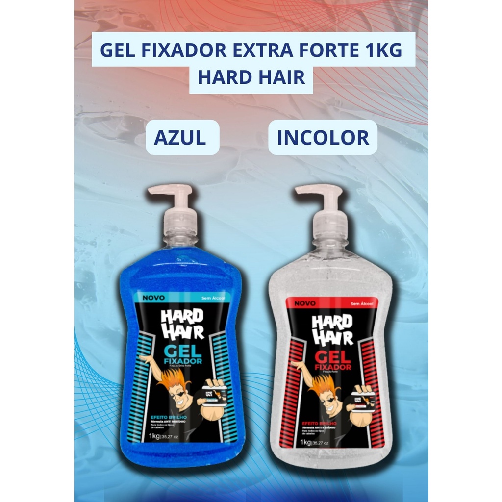 Gel Capilar Fixador Extra Forte Efeito Brilho Hard Hair 1kg Shopee Brasil