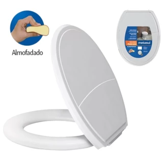 Assento Sanitário Almofadado Basico Oval Universal Plus Slim Metasul Original