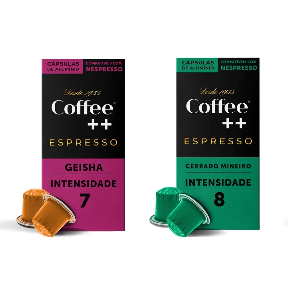 Cápsulas de Café Coffee Mais, compatível com Nespresso, Cerrado Mineiro + Geisha