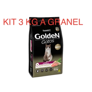 Ração A Granel Kit 3 Kg Golden Gatos Adultos Castrados Frango