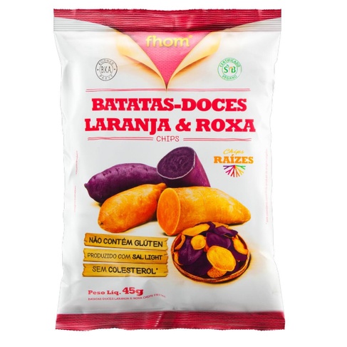 BATATA DOCE LARANJA E ROXA CHIPS 45G FHOM Shopee Brasil