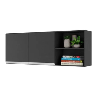 Armário de Cozinha Aéreo 150 cm 2 Portas Veneza Multimóveis MP3741.898 Preto/Branco