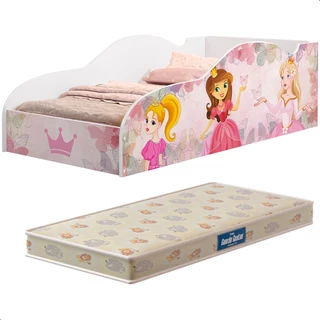 Cama Infantil Princesa Rosa com Colchão - Rosa