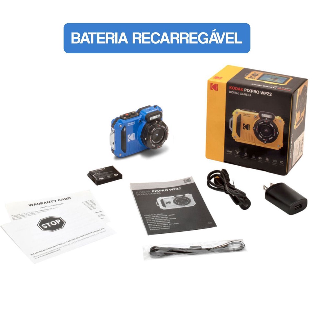 Câmera Compacta Wifi Kodak À Prova D'água Fullhd 16mp Pixpro WPZ2