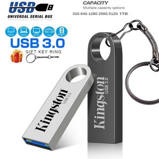 Pendrive KingSton USB3.0 De Alta Velocidade mini De Metal 32GB 64GB 128GB 256GB 512GB Cunho De Bastão USB Com Chave