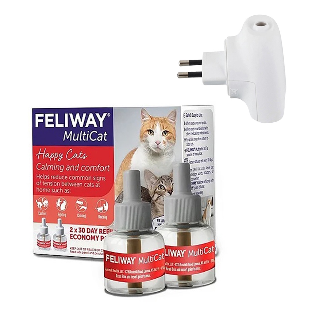 Kit 2 Refil Feliway Multicat com 1 Difusor Bivolt | Shopee Brasil