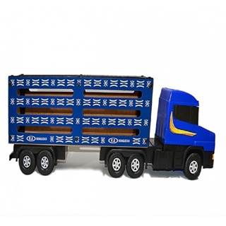 Carreta Caminhão Scania Boiadeiro Brinquedo Carroceria de Madeira Grande 26x90cm Criança na Fazenda